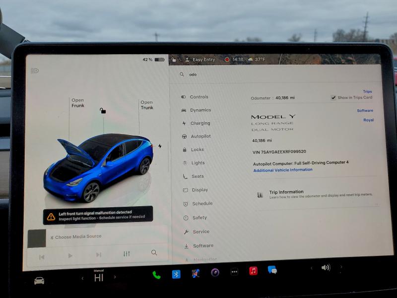 Photo 9 from auction – 2024 TESLA MODEL Y with VIN 7SAYGAEEXRF099520