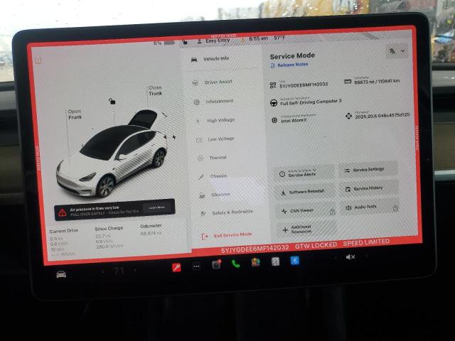 Photo 9 from auction – 2021 TESLA MODEL Y with VIN 5YJYGDEE6MF142032