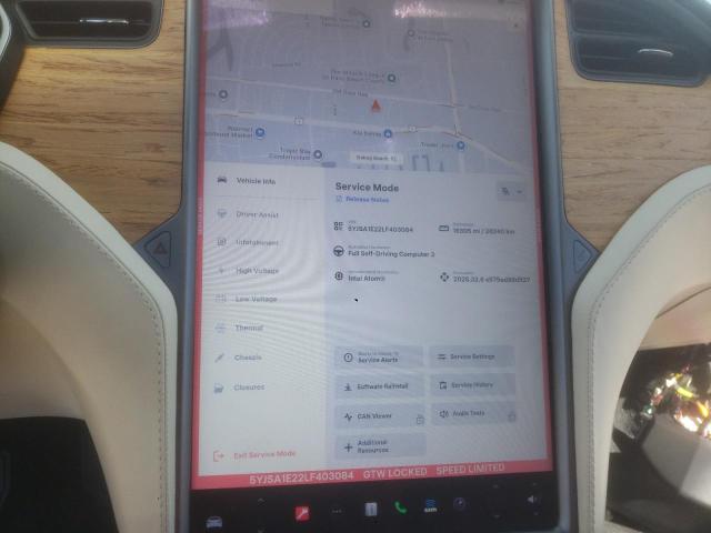 Photo 9 from auction – 2020 TESLA MODEL S with VIN 5YJSA1E22LF403084