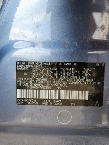 Photo 14 from auction – 2010 TOYOTA RAV4 with VIN 2T3BK4DV4AW035394
