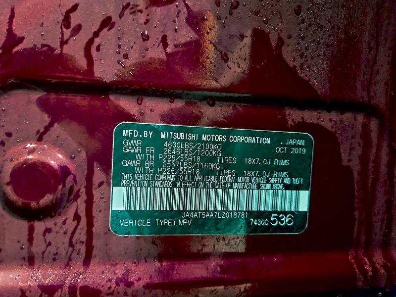 Photo 14 from auction – 2020 MITSUBISHI ECLIPSE CR with VIN JA4AT5AA7LZ018781