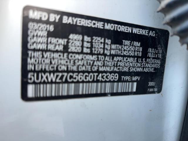 Photo 10 from auction – 2016 BMW X3 SDRIVE2 with VIN 5UXWZ7C56G0T43369