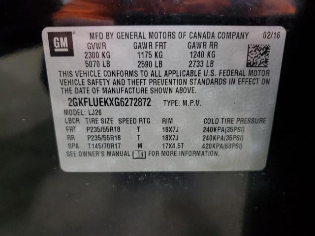 Photo 14 from auction – 2016 GMC TERRAIN SL with VIN 2GKFLUEKXG6272872