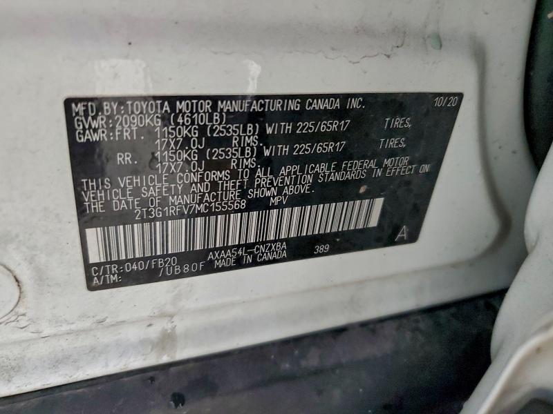 Photo 14 from auction – 2021 TOYOTA RAV4 LE with VIN 2T3G1RFV7MC155568