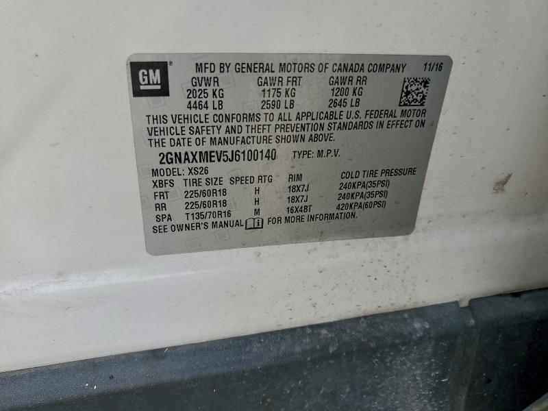 Photo 14 from auction – 2018 CHEVROLET EQUINOX PR with VIN 2GNAXMEV5J6100140