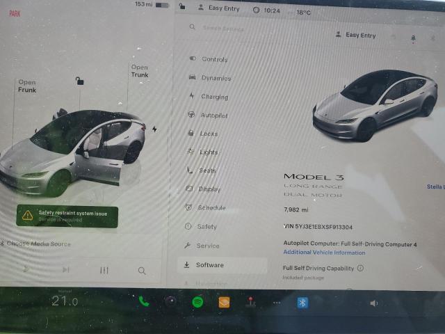 Photo 9 from auction – 2025 TESLA MODEL 3 with VIN 5YJ3E1EBXSF913304