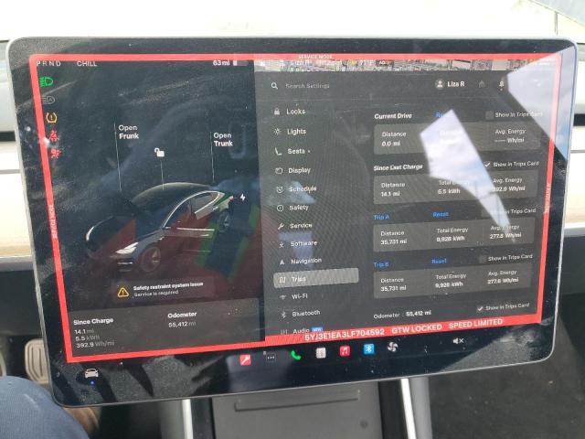 Photo 9 from auction – 2020 TESLA MODEL 3 with VIN 5YJ3E1EA3LF704592