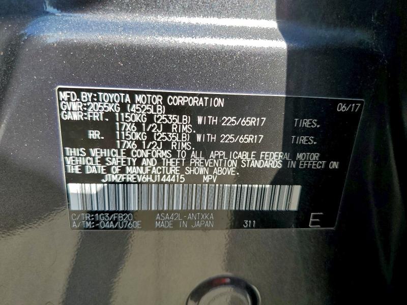 Photo 14 from auction – 2017 TOYOTA RAV4 LE with VIN JTMZFREV6HJ144415
