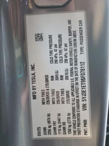 Photo 14 from auction – 2025 TESLA MODEL 3 with VIN 5YJ3E1ET9SF078112