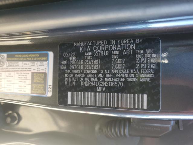 Photo 14 from auction – 2022 KIA SORENTO EX with VIN KNDRH4LG2N5116570