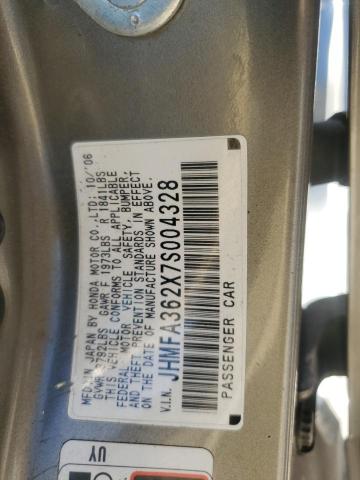 Photo 10 from auction – 2007 HONDA CIVIC HYBR with VIN JHMFA362X7S004328