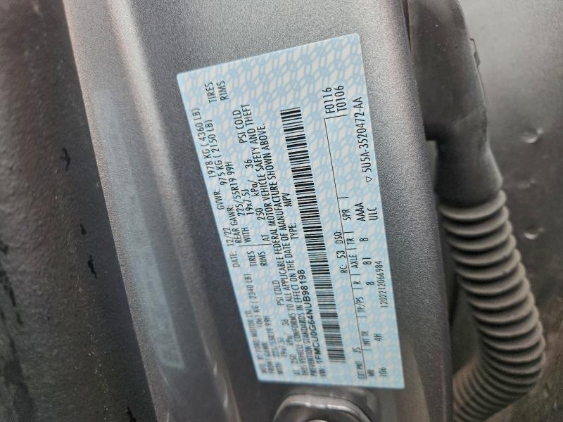 Photo 14 from auction – 2022 FORD ESCAPE SE with VIN 1FMCU0G64NUB98198