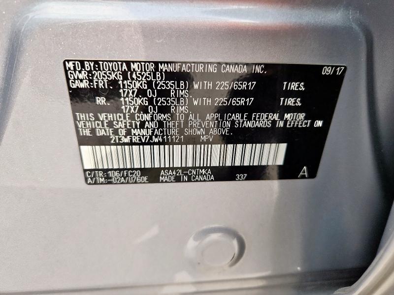 Photo 14 from auction – 2018 TOYOTA RAV4 ADVEN with VIN 2T3WFREV7JW411121