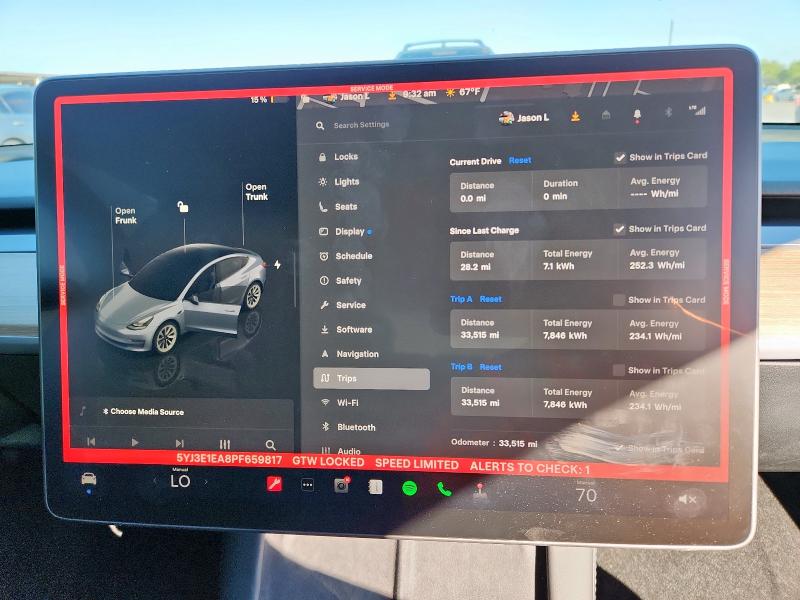 Photo 9 from auction – 2023 TESLA MODEL 3 with VIN 5YJ3E1EA8PF659817