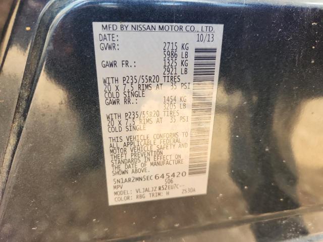 Photo 14 from auction – 2014 NISSAN PATHFINDER with VIN 5N1AR2MN5EC645420