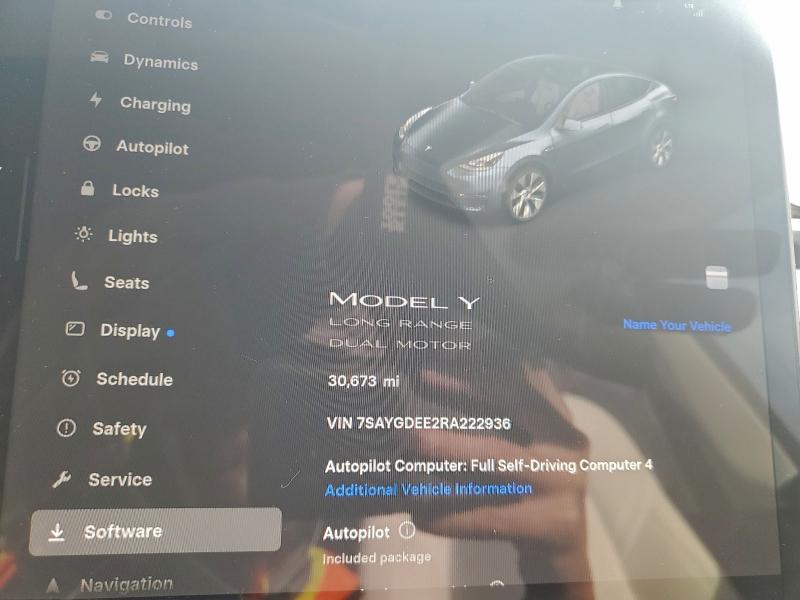 Photo 9 from auction – 2024 TESLA MODEL Y with VIN 7SAYGDEE2RA222936