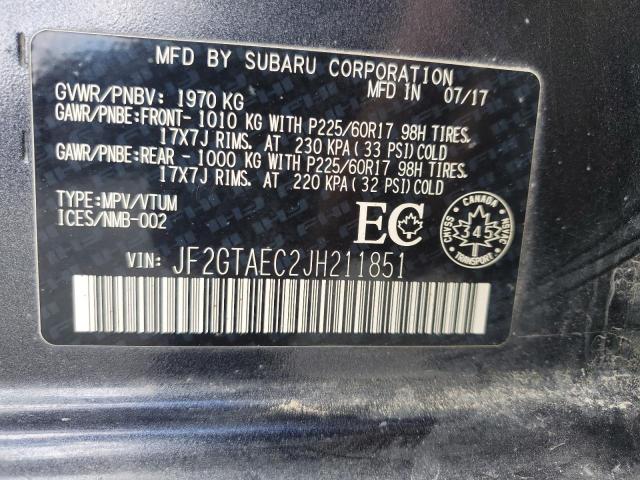 Photo 14 from auction – 2018 SUBARU CROSSTREK with VIN JF2GTAEC2JH211851