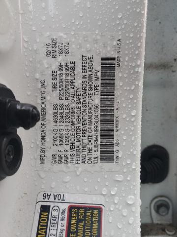 Photo 14 from auction – 2016 HONDA CR-V TOURI with VIN 5J6RM4H99GL041056