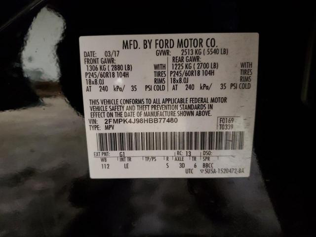 Photo 14 from auction – 2017 FORD EDGE SEL with VIN 2FMPK4J98HBB77480