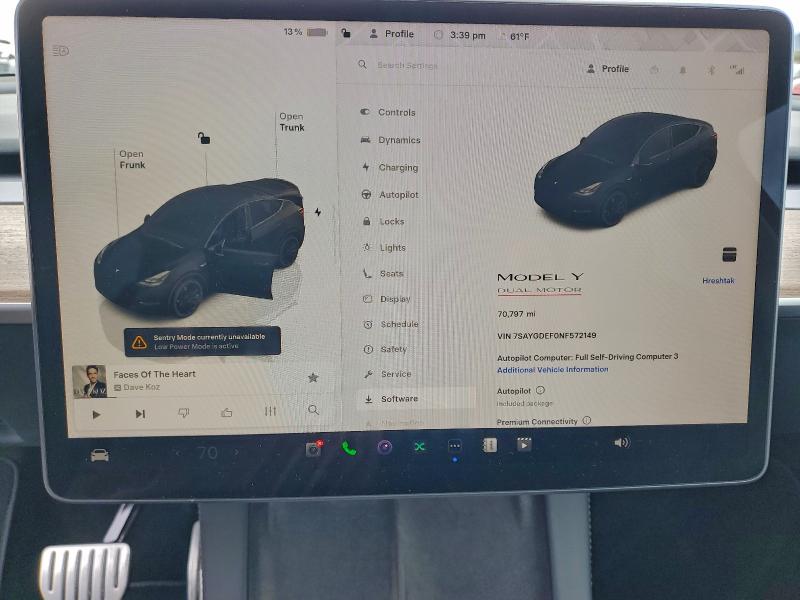Zdjęcie 9 z aukcji – 2022 TESLA MODEL Y z VIN 7SAYGDEF0NF572149