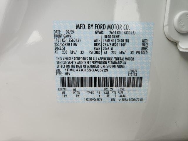 Photo 14 from auction – 2025 FORD EXPLORER S with VIN 1FMUK7KH5SGA65729