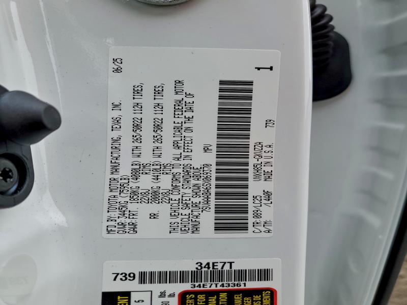 Photo 14 from auction – 2025 TOYOTA SEQUOIA SR with VIN 7SVAAABA6SX069370