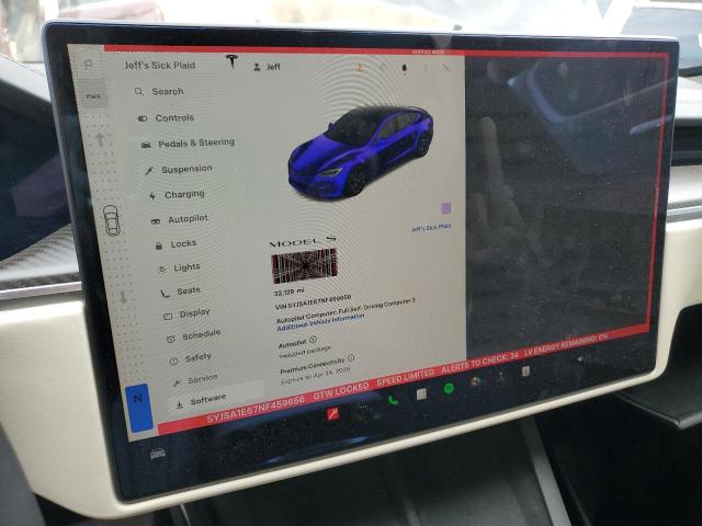 Photo 9 from auction – 2022 TESLA MODEL S with VIN 5YJSA1E67NF459656