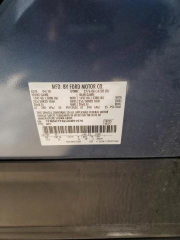 Photo 14 from auction – 2018 FORD EXPLORER L with VIN 1FM5K7F82JGB51576
