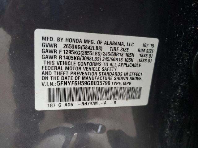 Photo 14 from auction – 2016 HONDA PILOT EXL with VIN 5FNYF6H59GB035796