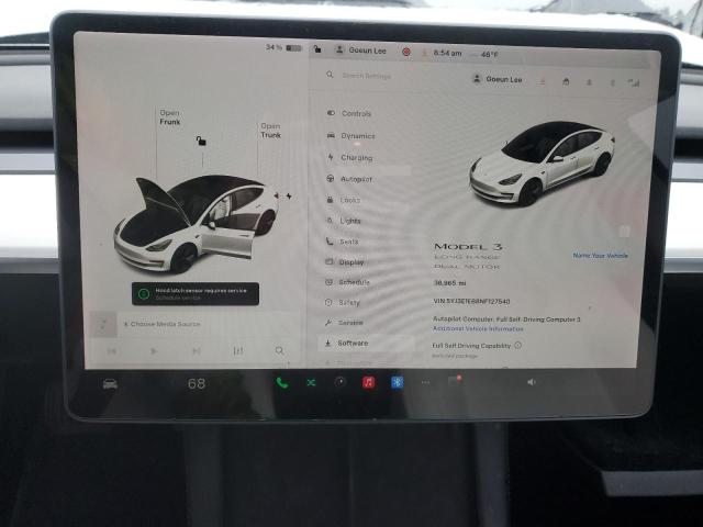 Photo 9 from auction – 2022 TESLA MODEL 3 with VIN 5YJ3E1EB8NF127540
