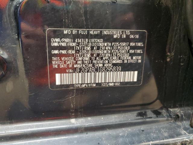 Photo 14 from auction – 2016 SUBARU CROSSTREK with VIN JF2GPABC1G8295839
