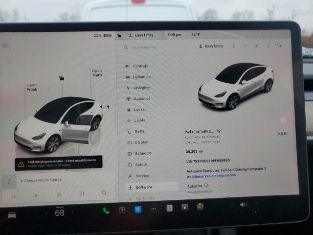 Photo 9 from auction – 2023 TESLA MODEL Y with VIN 7SAYGDEE9PF685690