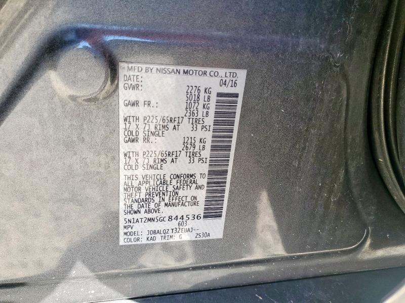 Photo 14 from auction – 2016 NISSAN ROGUE S with VIN 5N1AT2MN5GC844536