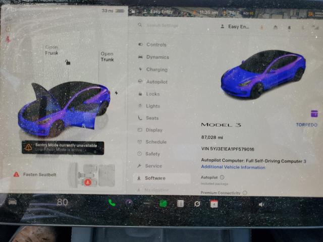 Photo 9 from auction – 2023 TESLA MODEL 3 with VIN 5YJ3E1EA1PF579016