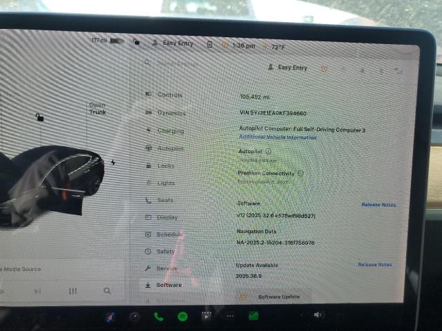 Photo 9 from auction – 2019 TESLA MODEL 3 with VIN 5YJ3E1EA0KF394660