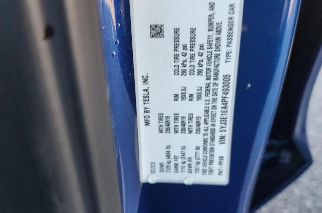 Photo 10 from auction – 2023 TESLA MODEL 3 with VIN 5YJ3E1EA4PF493005