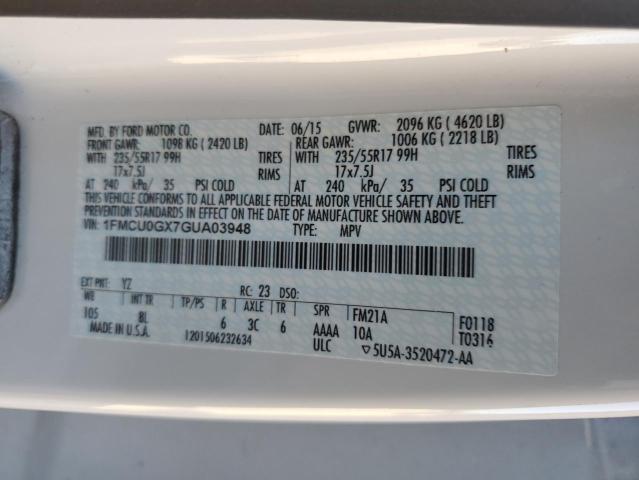 Photo 14 from auction – 2016 FORD ESCAPE SE with VIN 1FMCU0GX7GUA03948