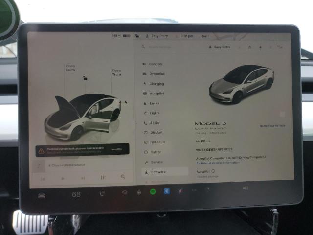 Photo 9 from auction – 2022 TESLA MODEL 3 with VIN 5YJ3E1EB4NF260778