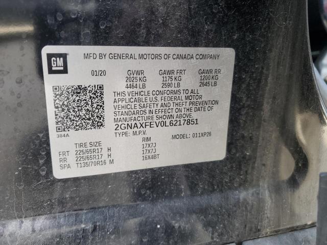 Photo 14 from auction – 2020 CHEVROLET EQUINOX with VIN 2GNAXFEV0L6217851