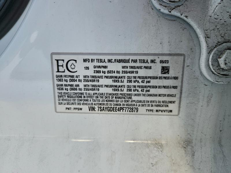 Photo 14 from auction – 2023 TESLA MODEL Y with VIN 7SAYGDEE4PF772879