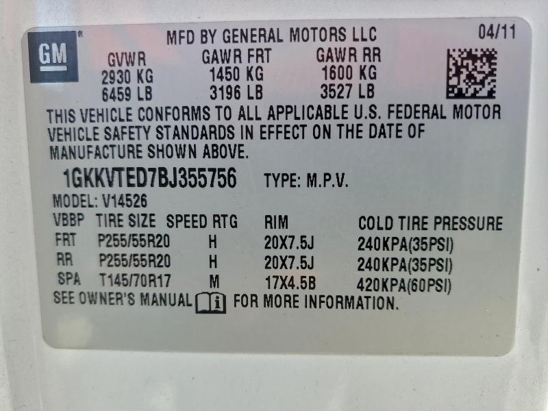 Photo 14 from auction – 2011 GMC ACADIA DEN with VIN 1GKKVTED7BJ355756
