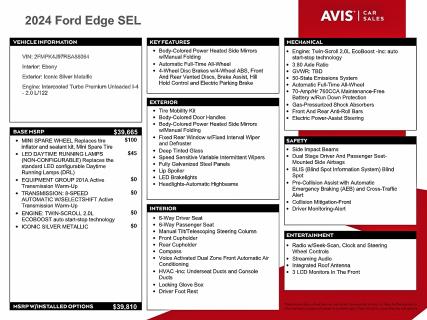 Photo 13 from auction – 2024 FORD EDGE SEL with VIN 2FMPK4J97RBA88064