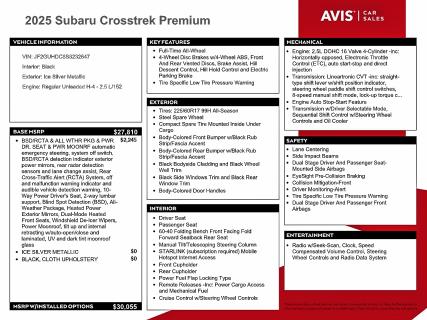 Photo 13 from auction – 2025 SUBARU CROSSTREK with VIN JF2GUHDC8S8232647