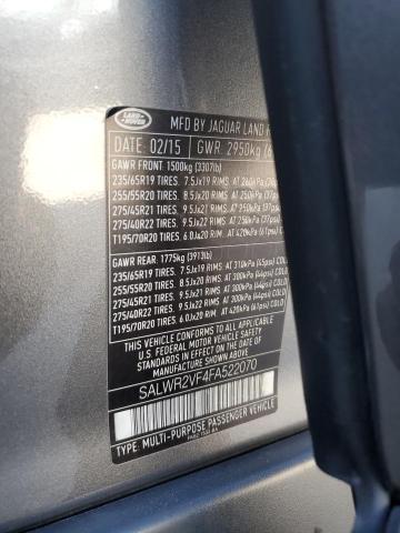 Photo 14 from auction – 2015 LAND ROVER RANGE ROVE with VIN SALWR2VF4FA522070