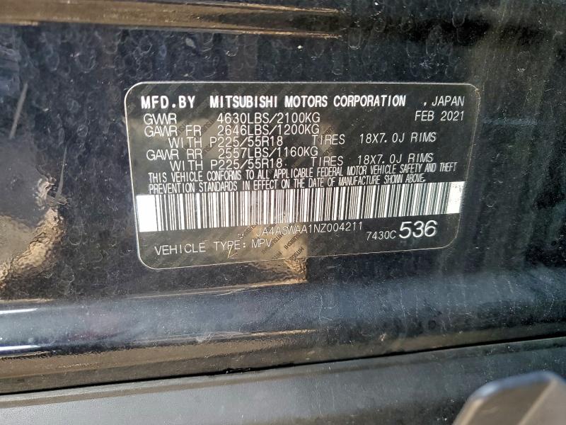 Photo 14 from auction – 2022 MITSUBISHI ECLIPSE CR with VIN JA4ASWAA1NZ004211