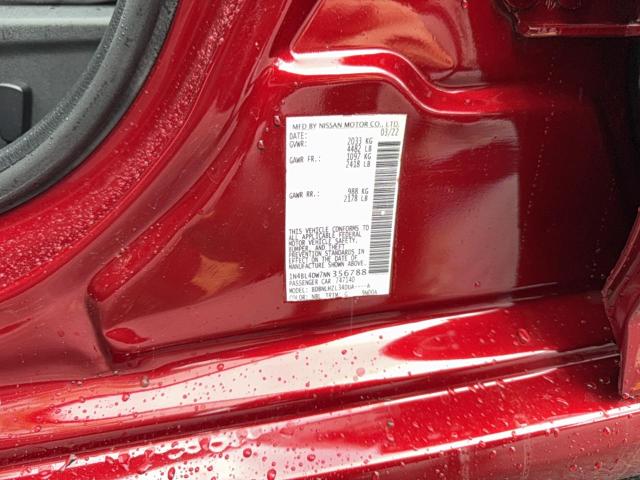 Photo 10 from auction – 2022 NISSAN ALTIMA SV with VIN 1N4BL4DW7NN356788