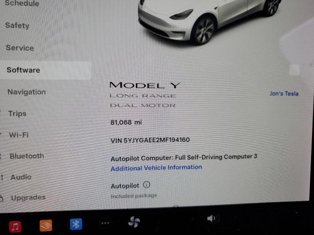 صورة رقم 9 من المزاد - 2021 TESLA MODEL Y مع VIN 5YJYGAEE2MF194160