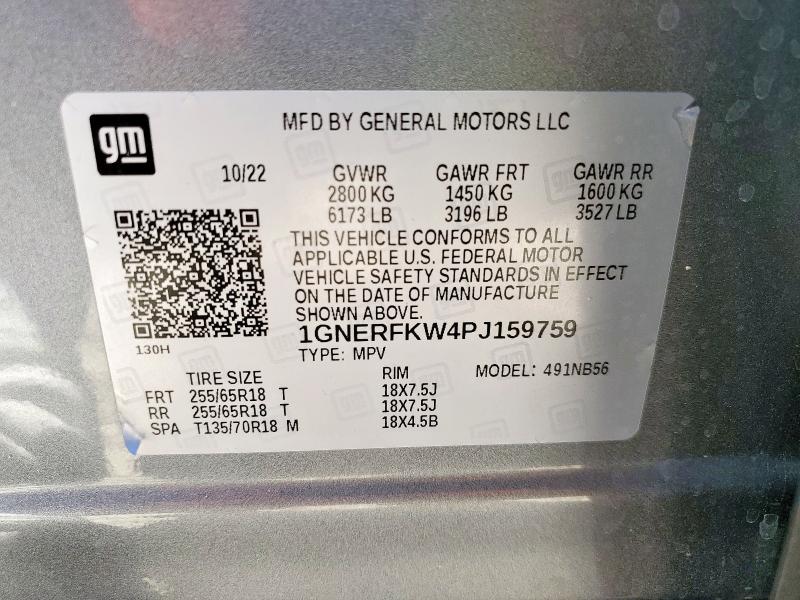 Photo 14 from auction – 2023 CHEVROLET TRAVERSE L with VIN 1GNERFKW4PJ159759