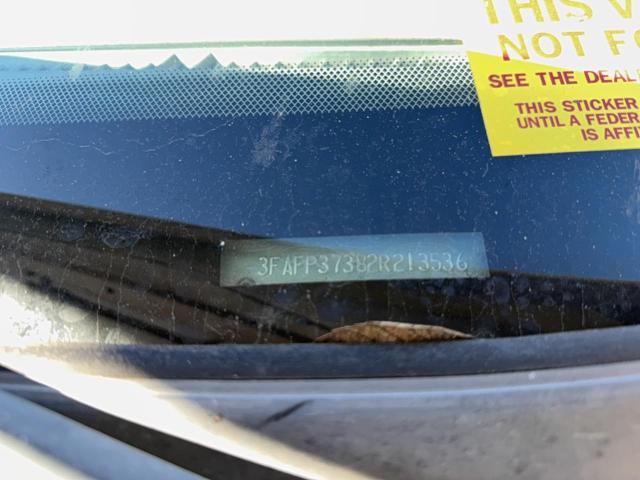 Photo 10 from auction – 2002 FORD FOCUS ZX5 with VIN 3FAFP37382R213536