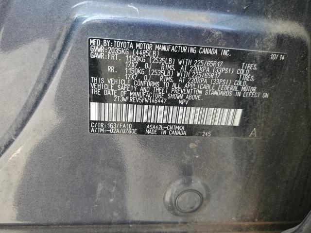 Photo 14 from auction – 2015 TOYOTA RAV4 XLE with VIN 2T3WFREV5FW146447